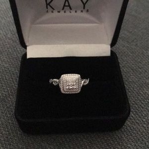 Sterling silver diamond ring